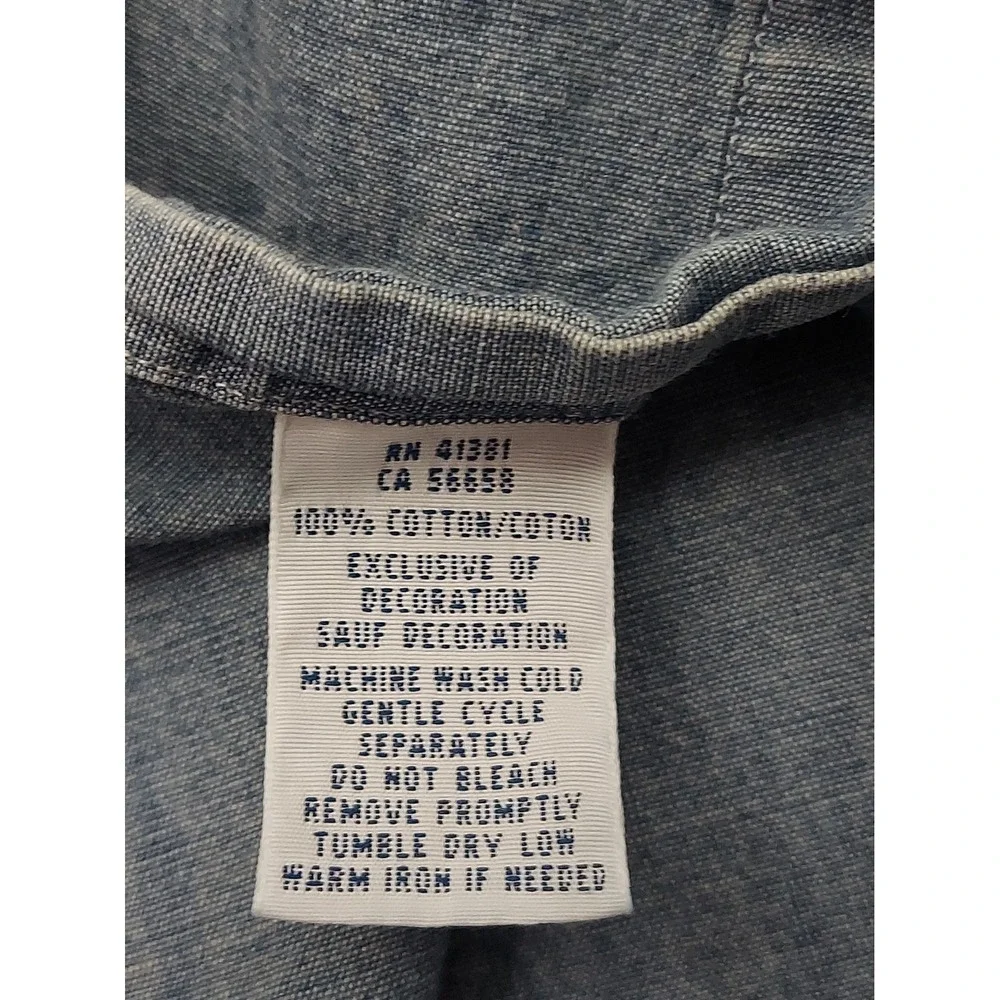 POLO RALPH LAUREN Denim Shirt Mens 2XB Blue Chambray Button Down Pony Classic